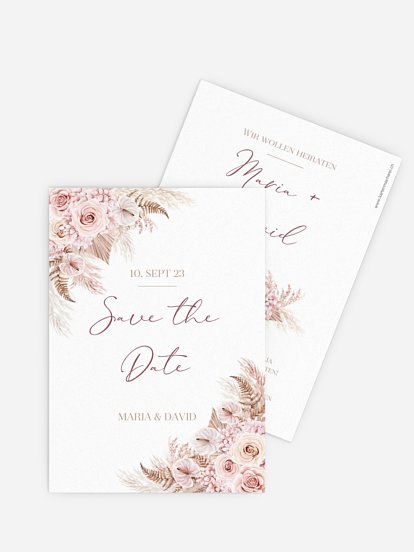 Save-the-Date Karte Blush Bloom