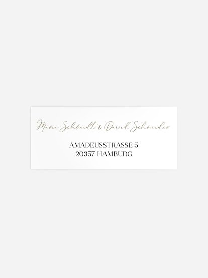 Absenderaufkleber Hochzeit Clean Line