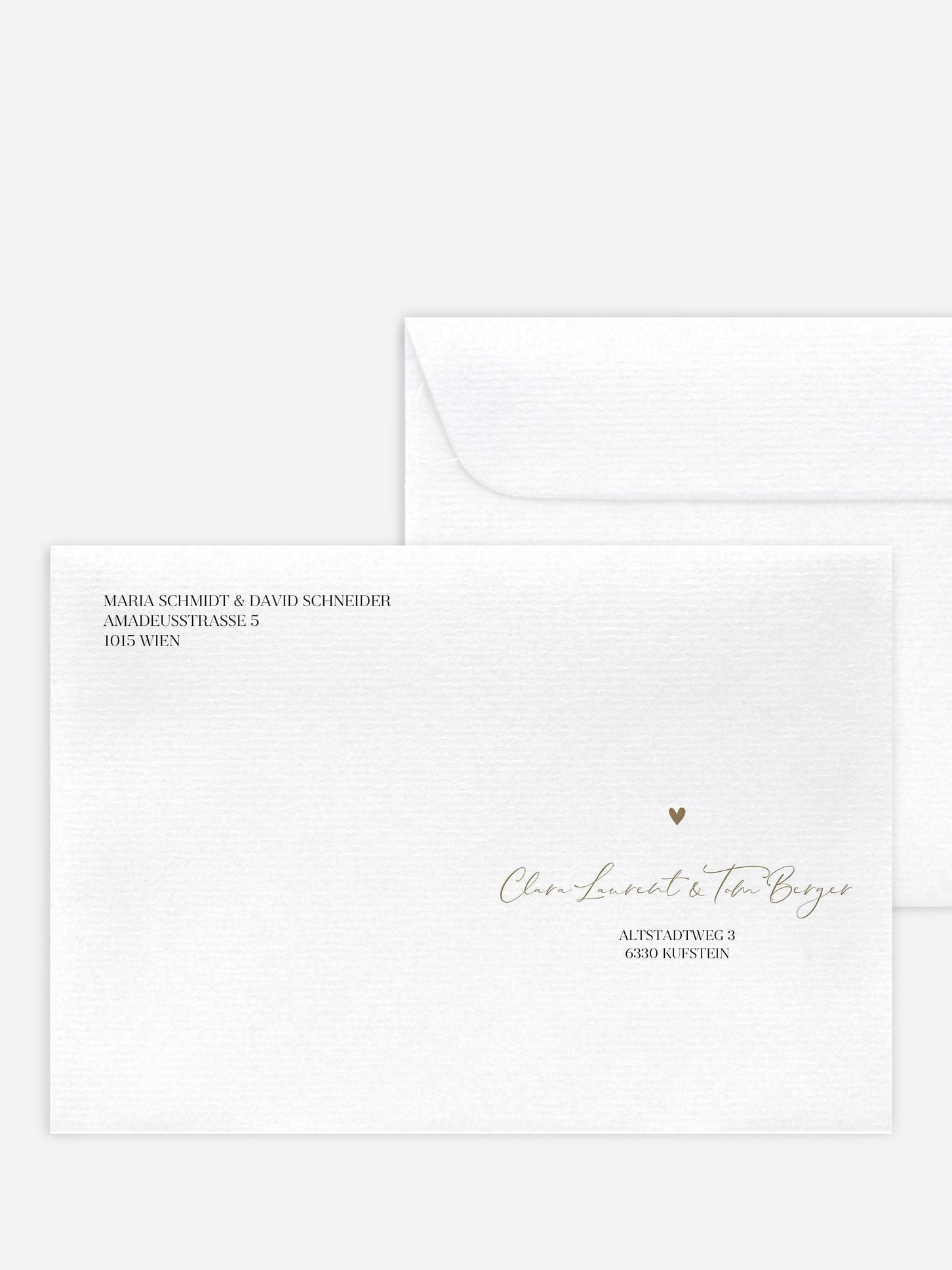 Bedruckter Briefumschlag Hochzeit Clean Line
