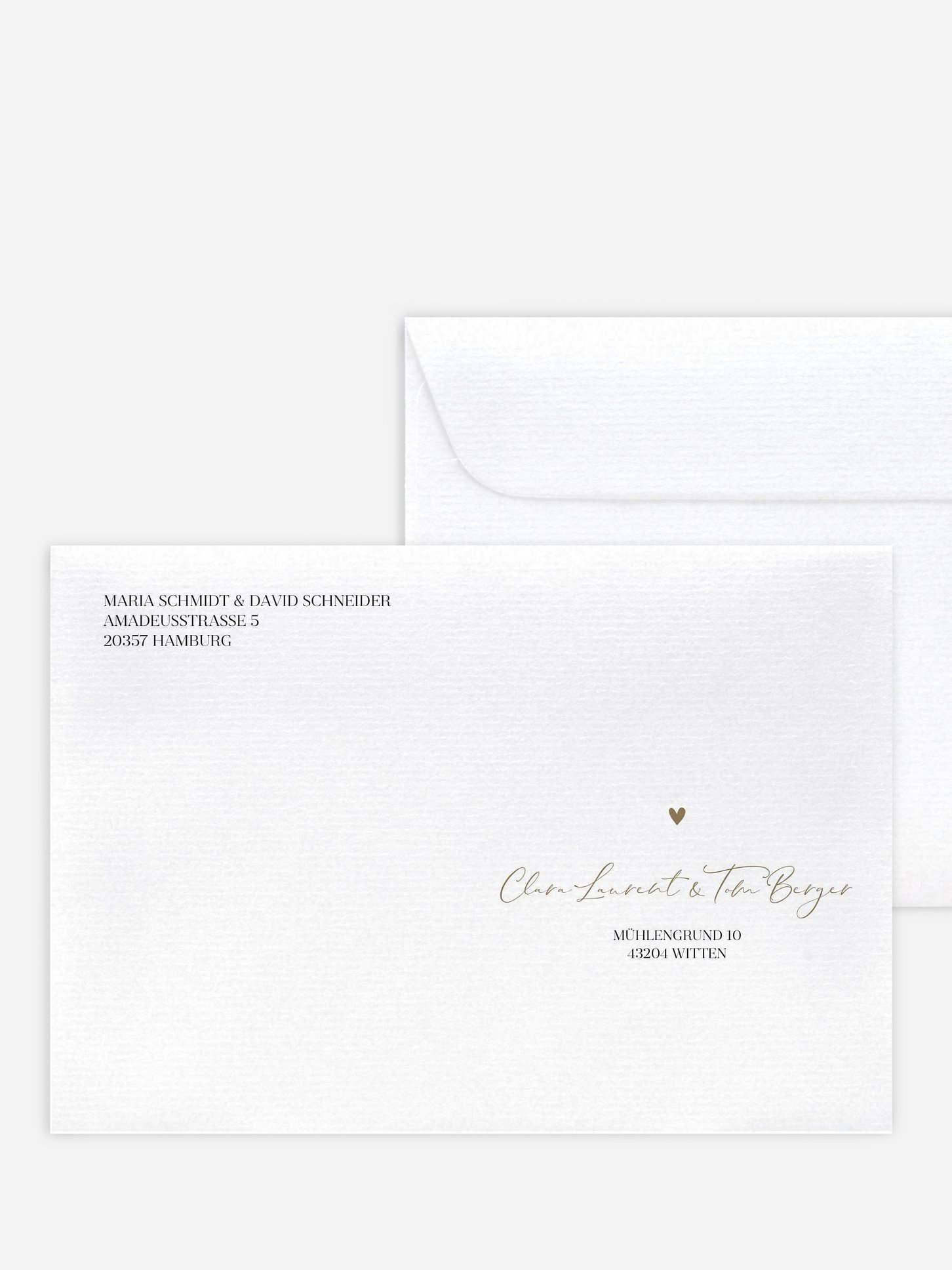 Bedruckter Briefumschlag Hochzeit Clean Line