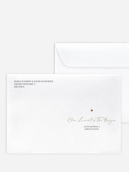 Bedruckter Briefumschlag Hochzeit Clean Line