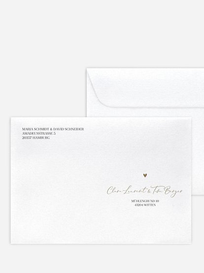 Bedruckter Briefumschlag Hochzeit Clean Line