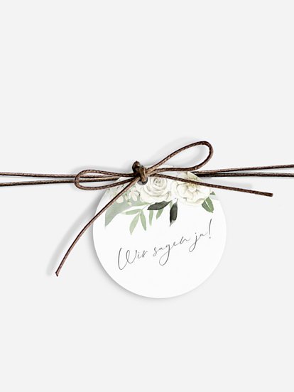 Anhänger mit Band zur Hochzeit Greenery Dreams