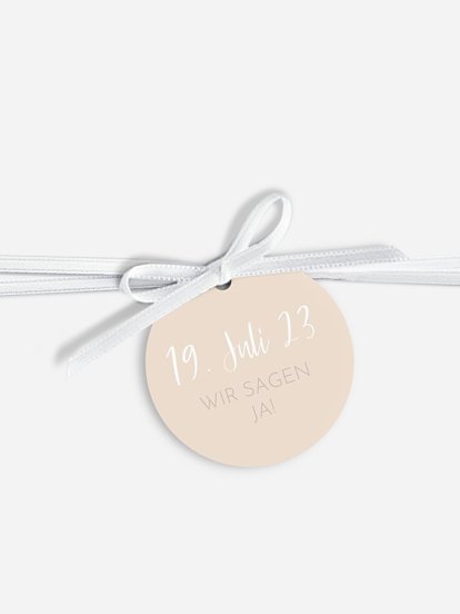 Anhänger mit Band zur Hochzeit Rose & Pampas