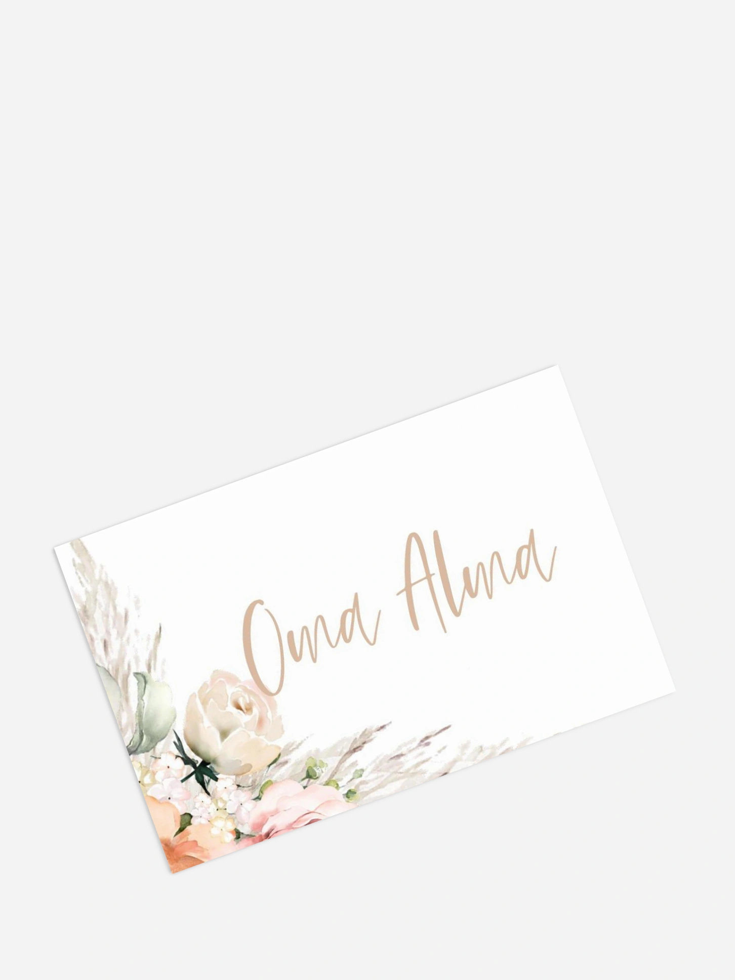 Tischkarte Hochzeit Rose & Pampas