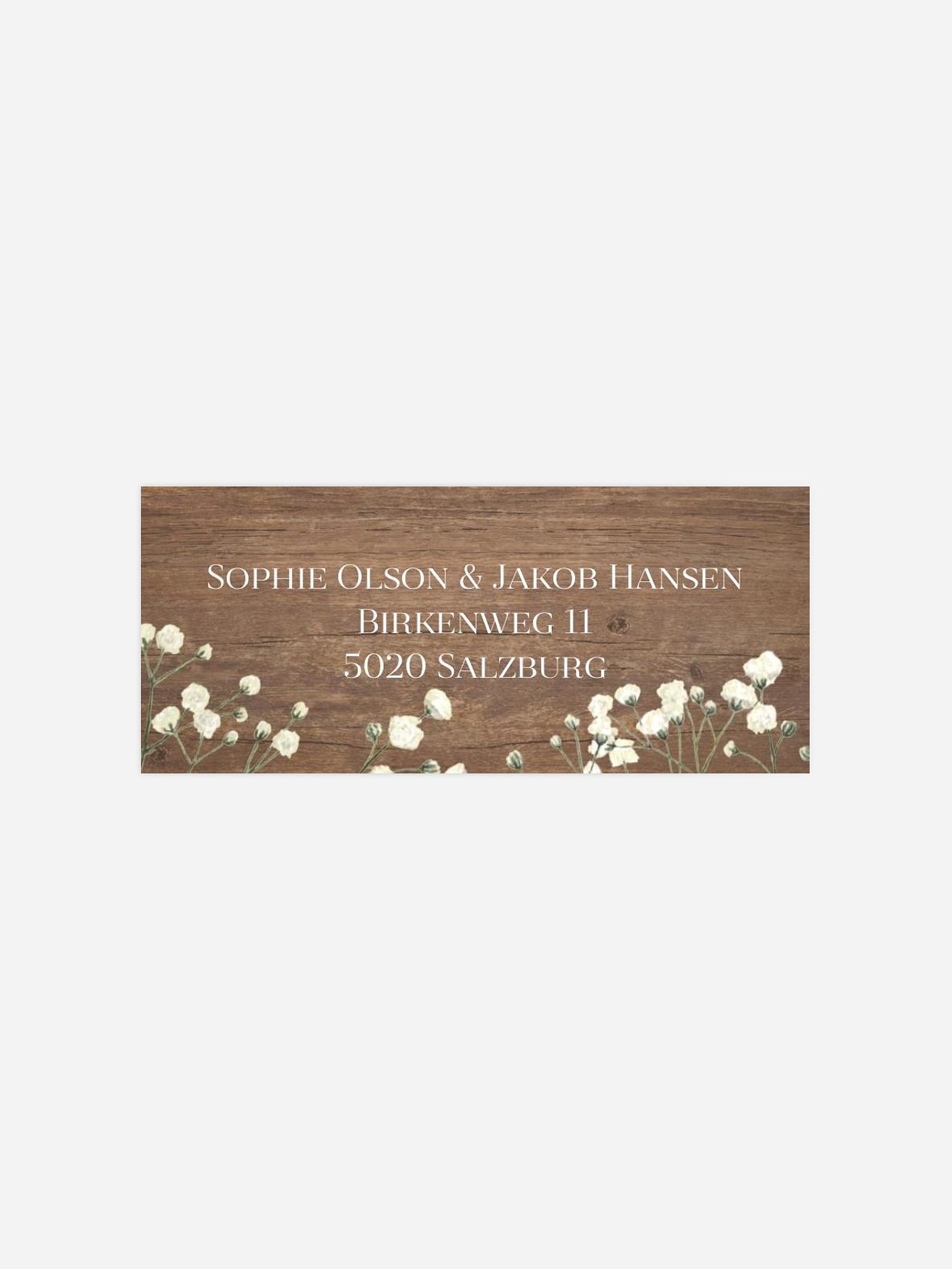 Absenderaufkleber Hochzeit Rustic Gypsophila