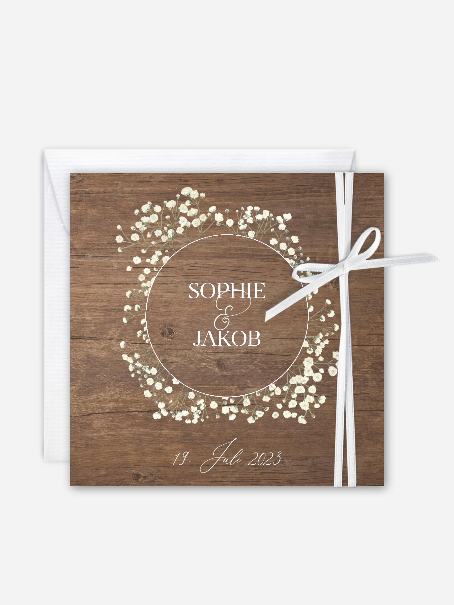 Hochzeitseinladung Rustic Gypsophila