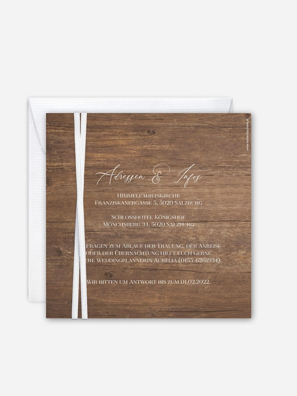 Hochzeitseinladung Rustic Gypsophila
