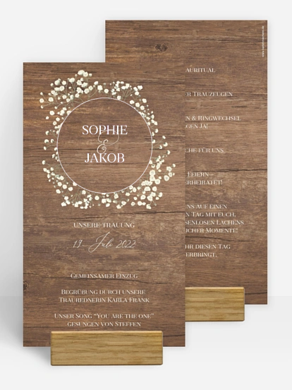 Kirchenheft Hochzeit Rustic Gypsophila