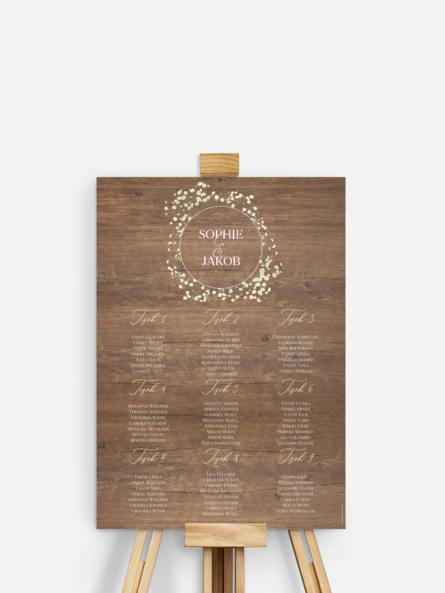 Sitzplan Plakat Rustic Gypsophila