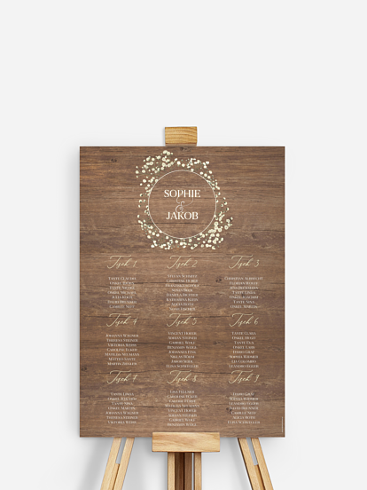Sitzplan Plakat Rustic Gypsophila