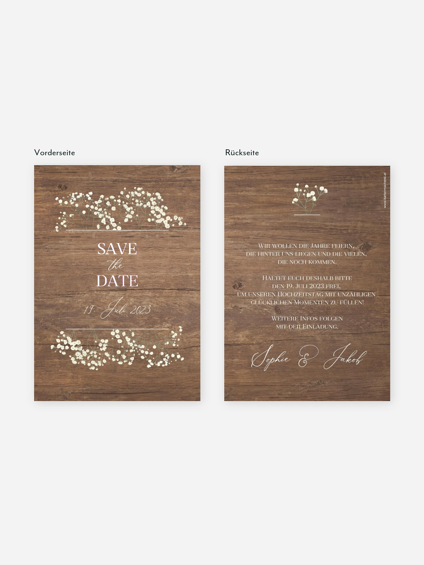 Save-the-Date Karte Rustic Gypsophila