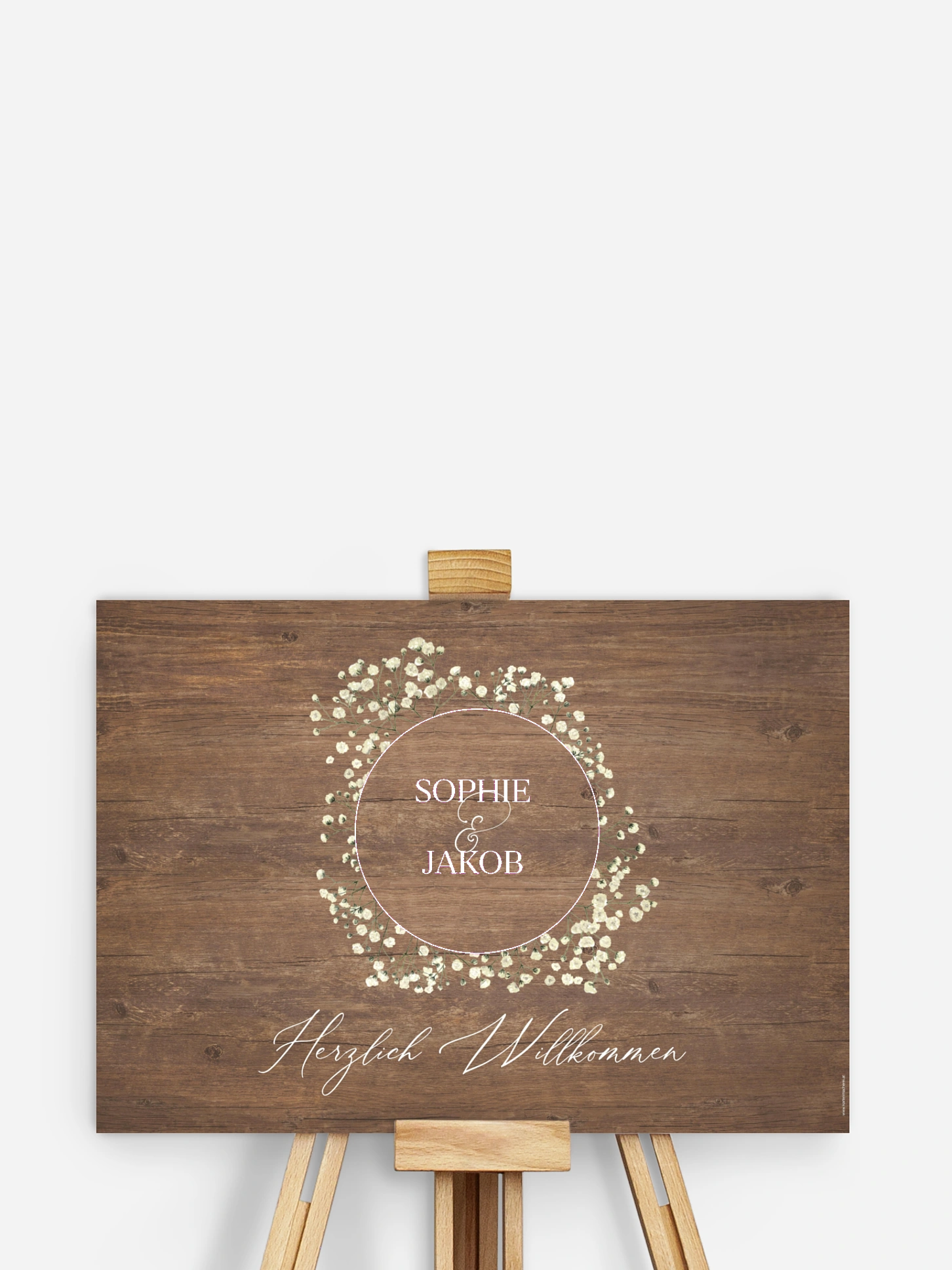 Willkommensschild Rustic Gypsophila