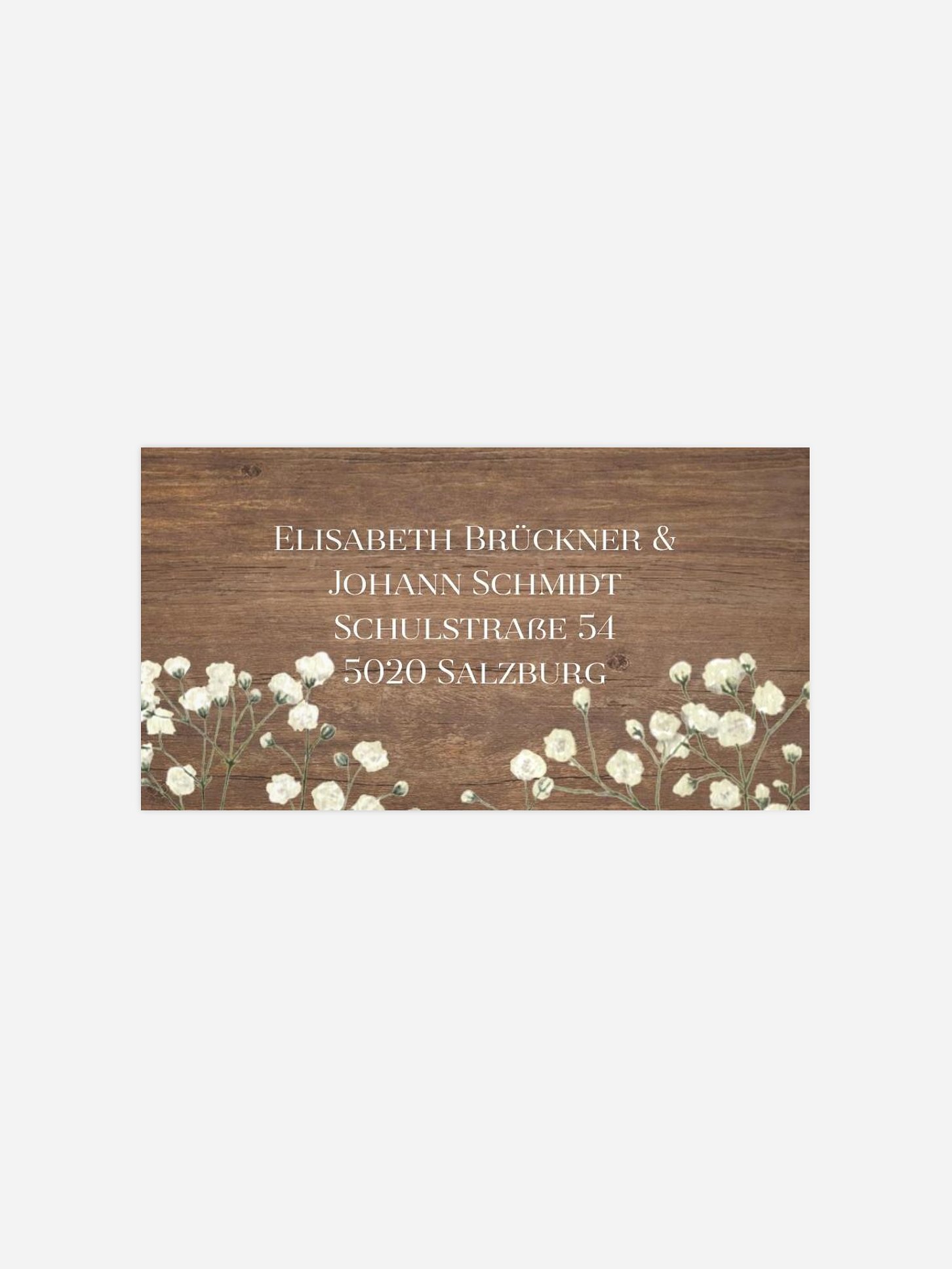 Empfängeraufkleber Hochzeit Rustic Gypsophila