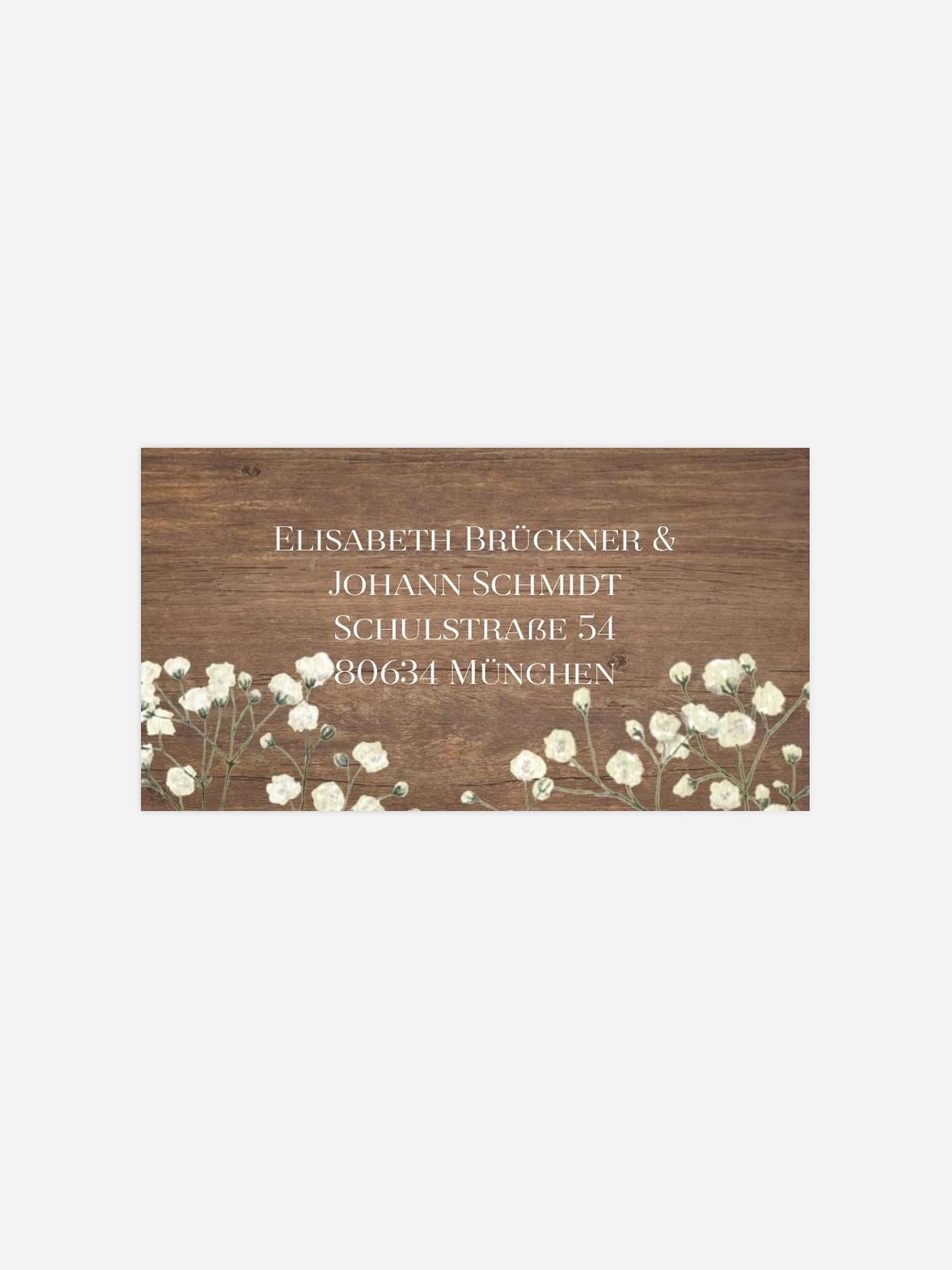 Empfängeraufkleber Hochzeit Rustic Gypsophila