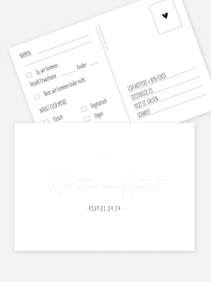 Antwortkarte Hochzeit Glücksfotos