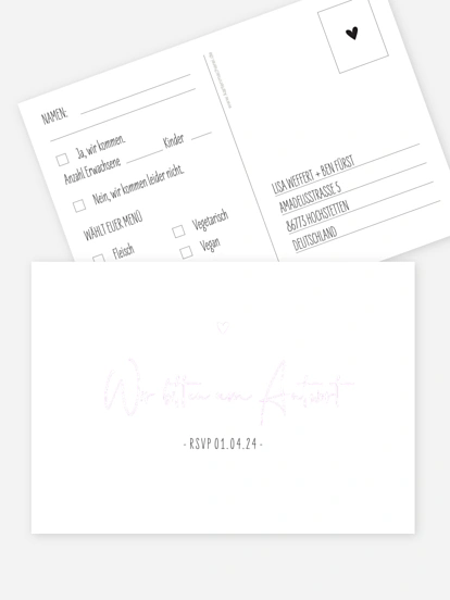 Antwortkarte Hochzeit Glücksfotos