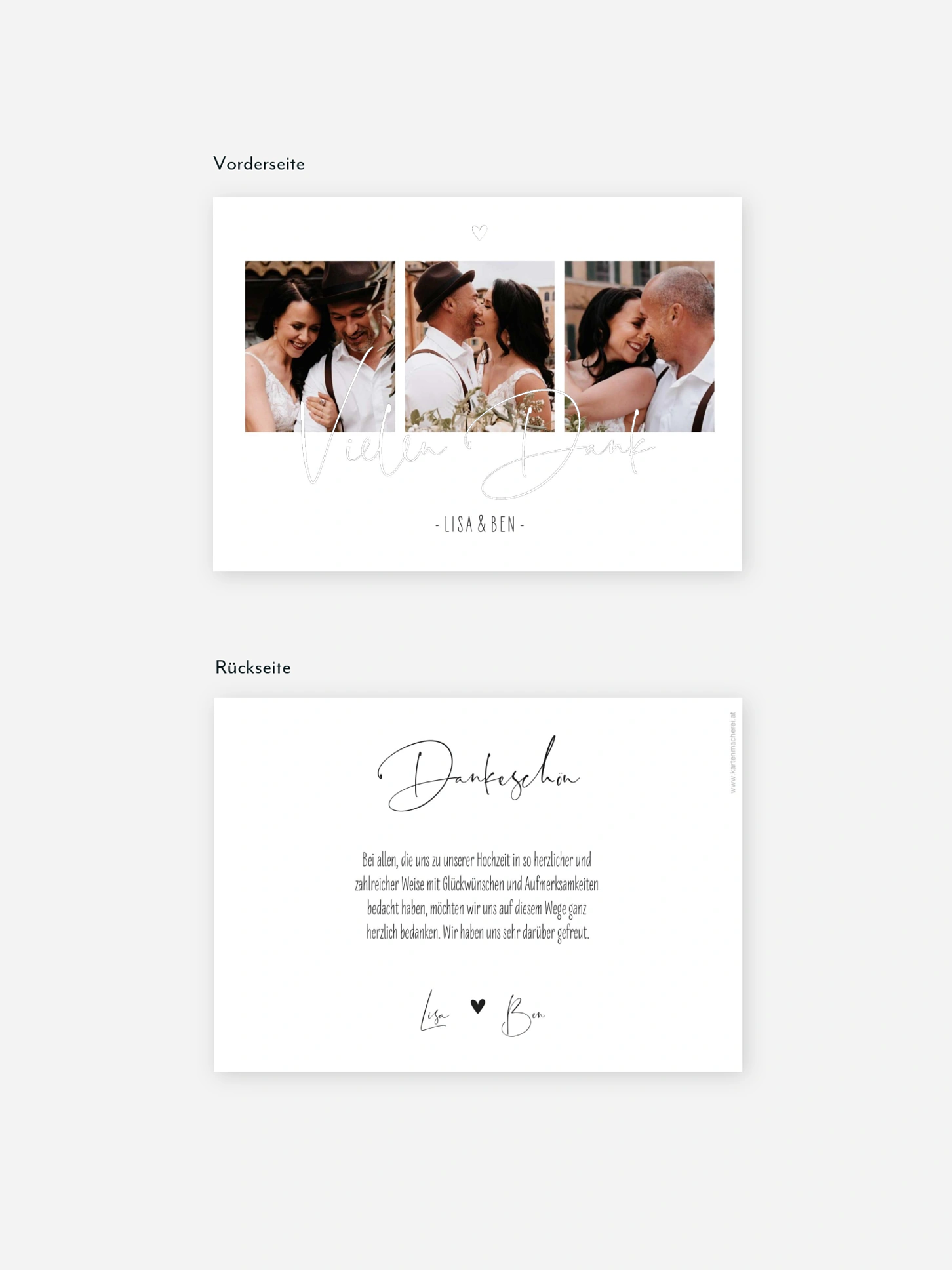 Dankeskarte Hochzeit Glücksfotos