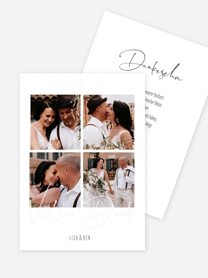 Dankeskarte Hochzeit Glücksfotos