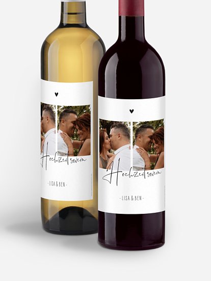 Flaschenetikett Hochzeit Glücksfotos