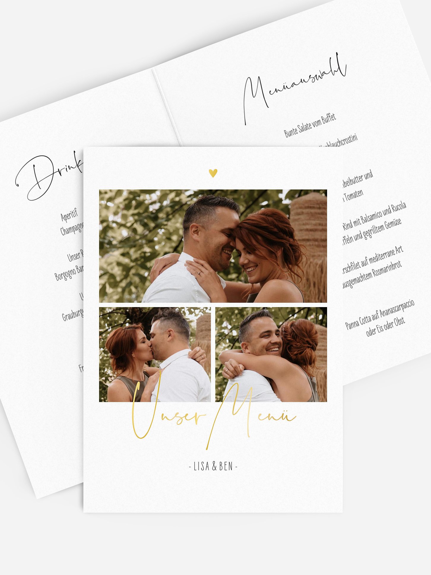 Menükarte Hochzeit Glücksfotos