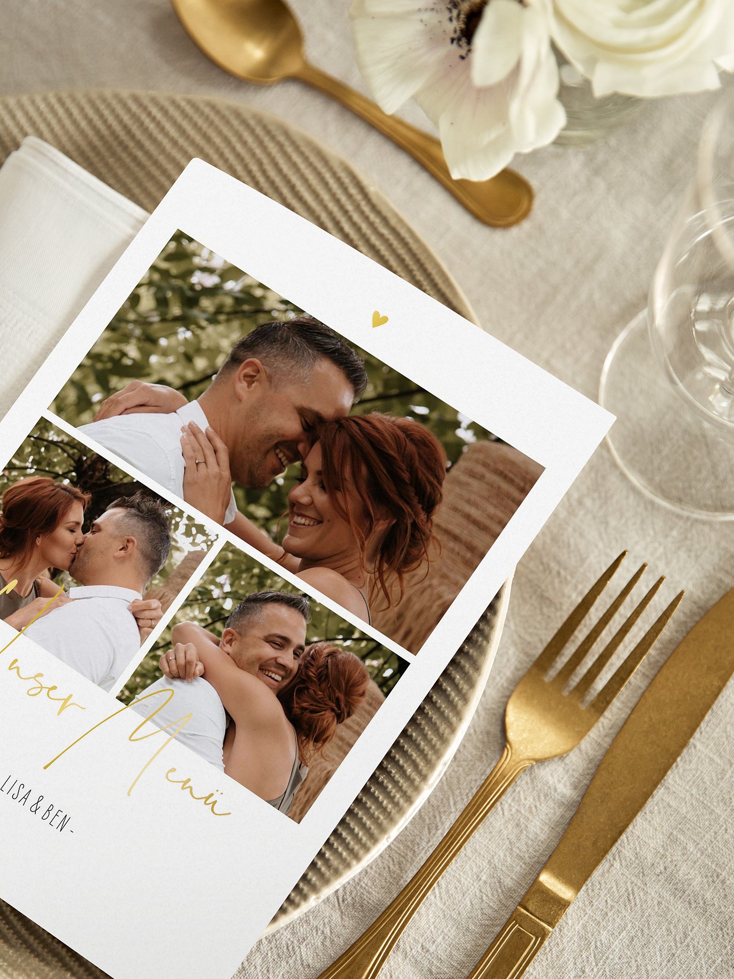 Menükarte Hochzeit Glücksfotos