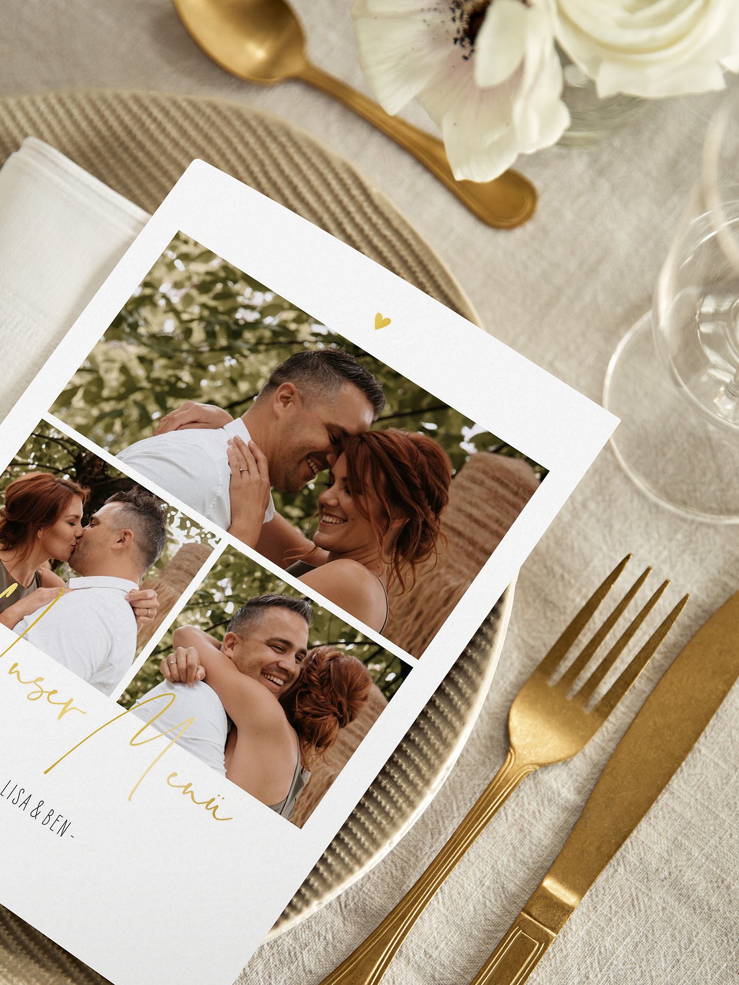 Menükarte Hochzeit Glücksfotos