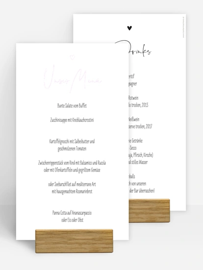 Menükarte Hochzeit Glücksfotos