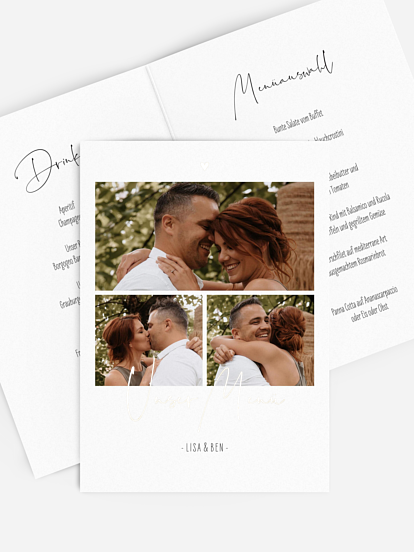 Menükarte Hochzeit Glücksfotos