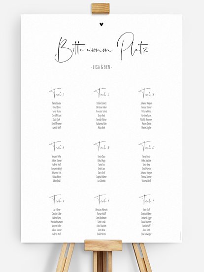 Sitzplan Plakat Glücksfotos