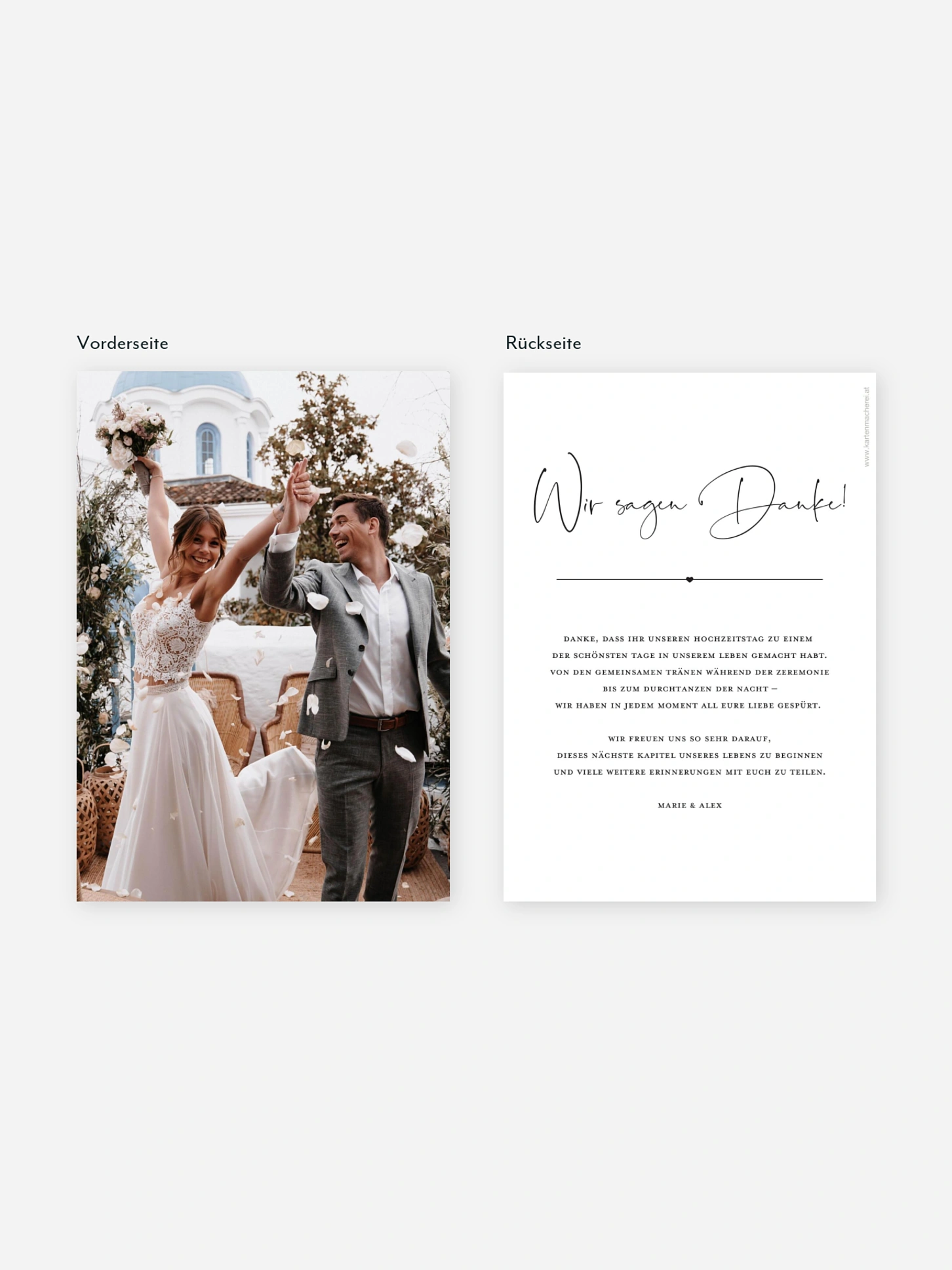 Dankeskarte Hochzeit Glückspaar