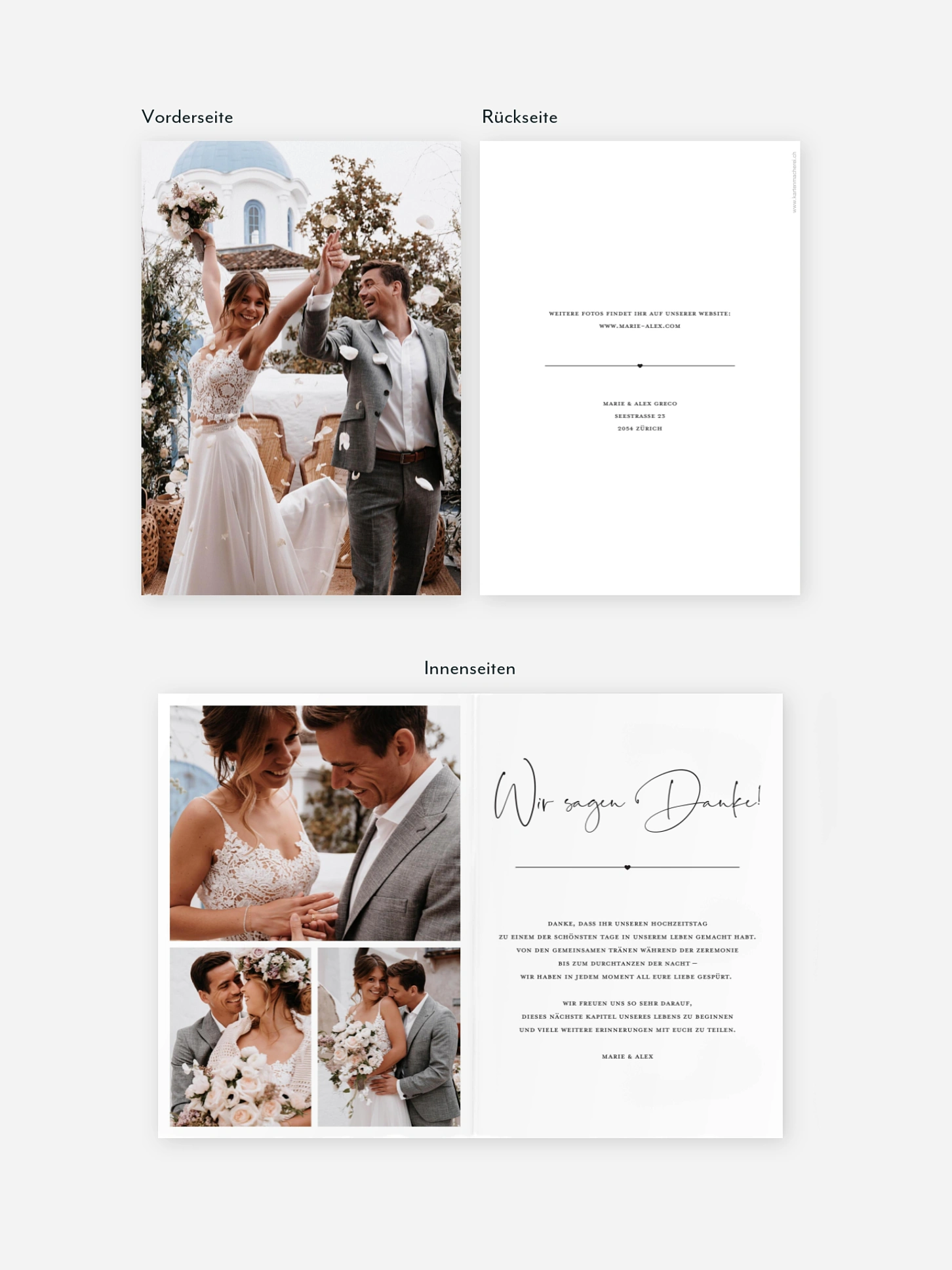 Dankeskarte Hochzeit Glückspaar