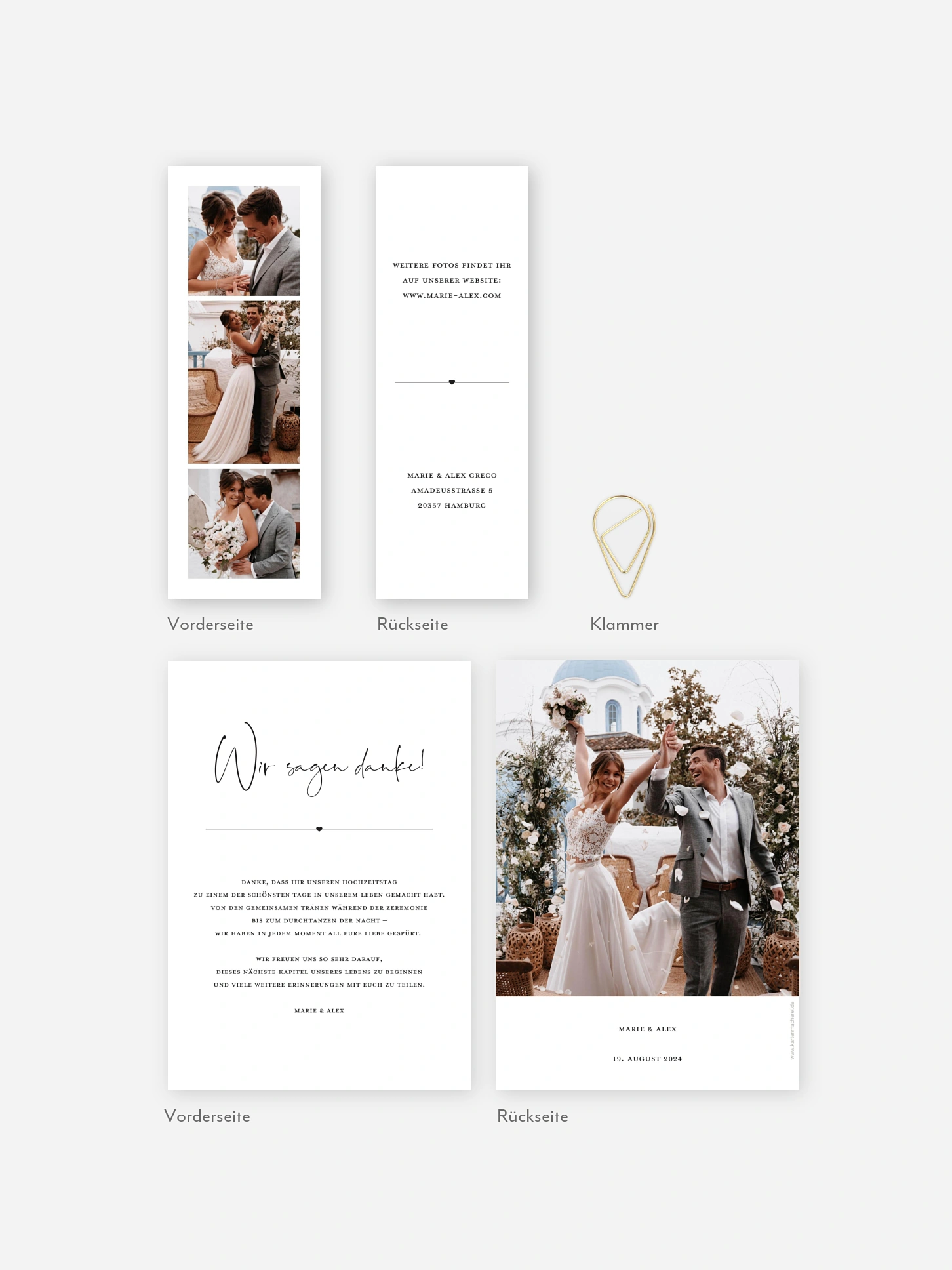 Dankeskarte Hochzeit Glückspaar