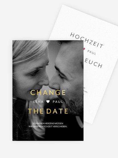 Change-the-Date Karte We Belong Together