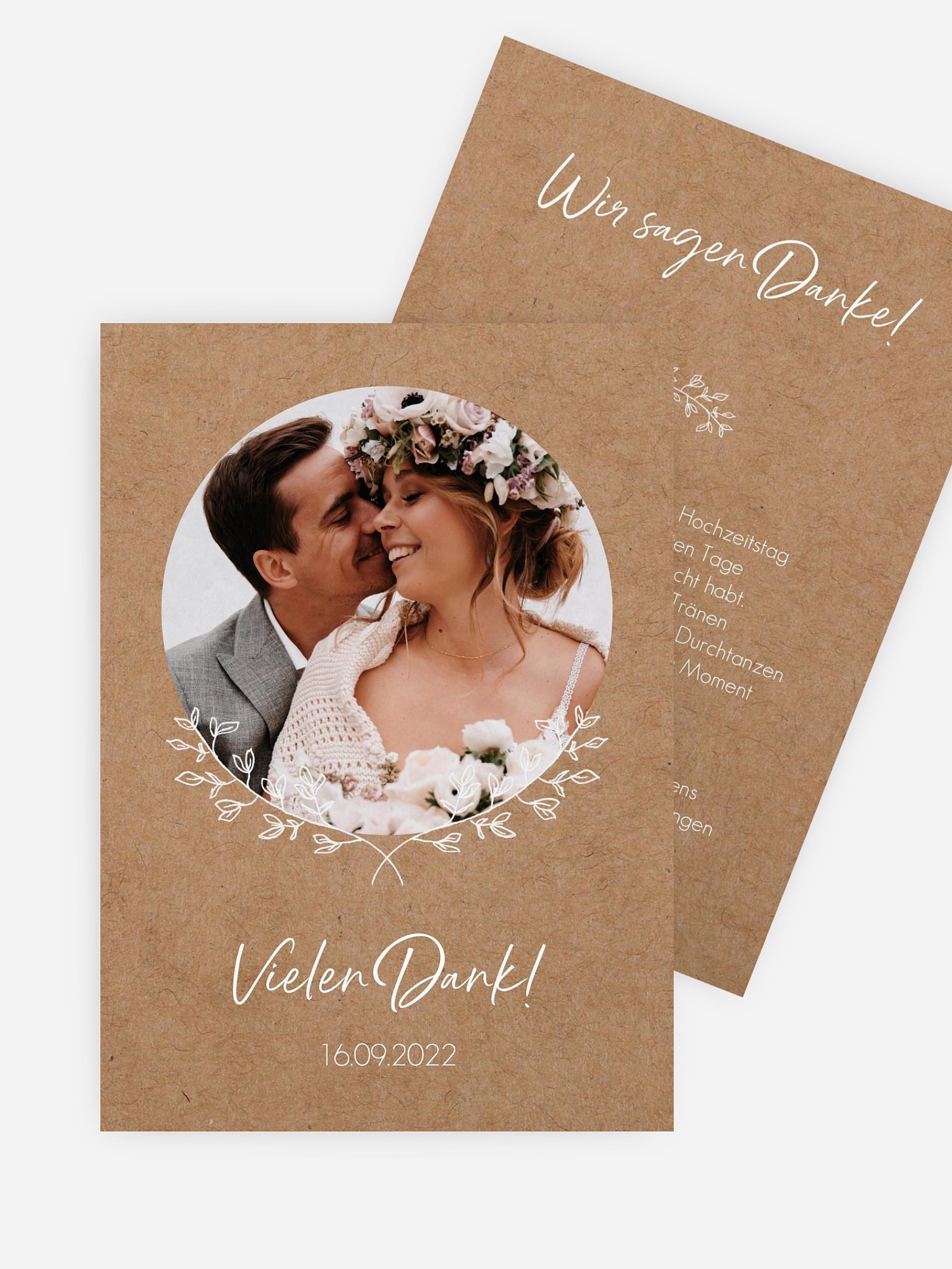 Dankeskarte Hochzeit Heute & Immer