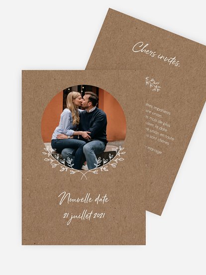 Carte mariage reporté Aujourd'hui et demain