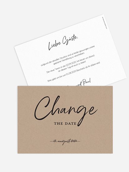 Change-the-Date Karte Life Is Change