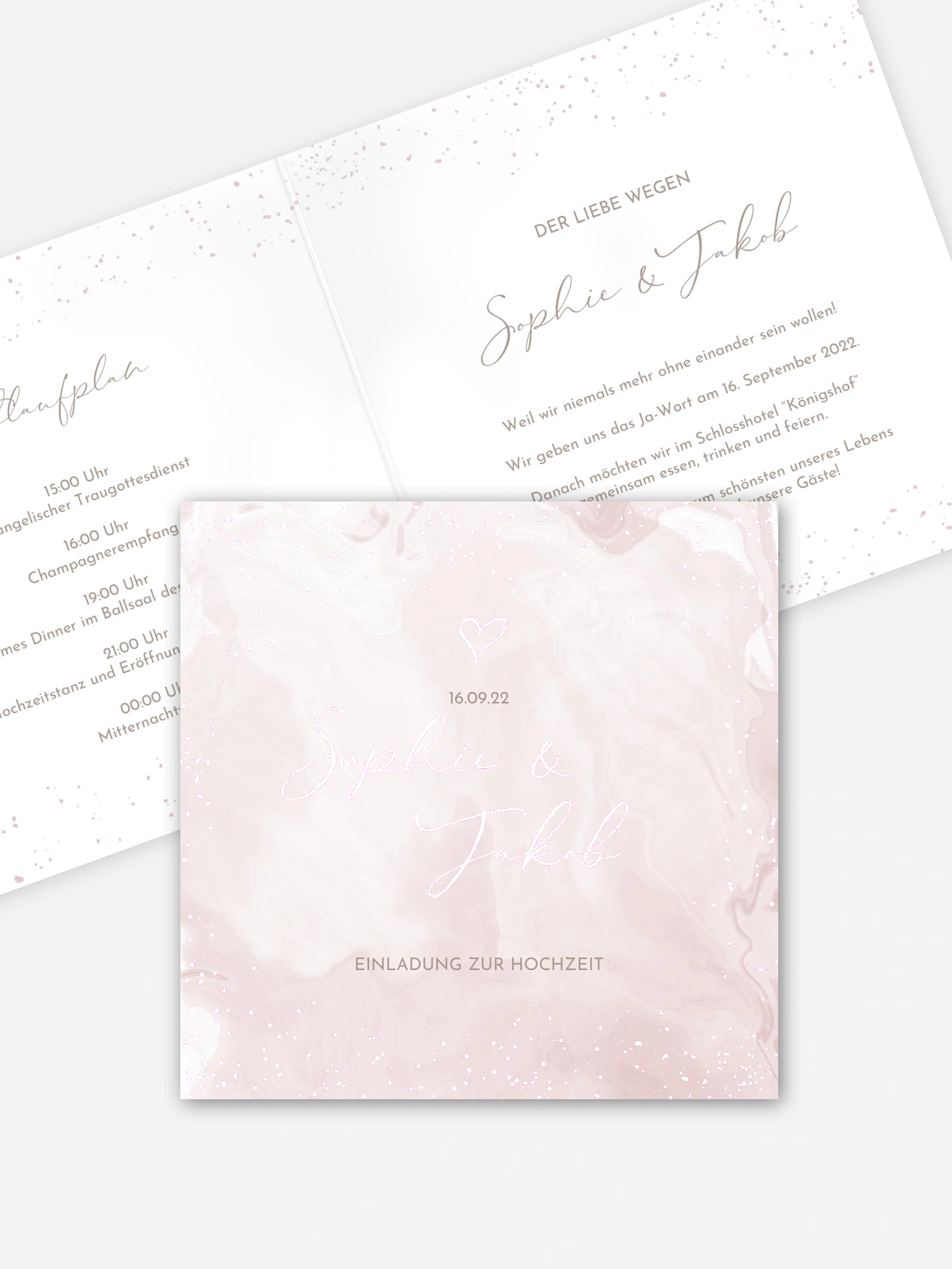 Hochzeitseinladung Rose Sky