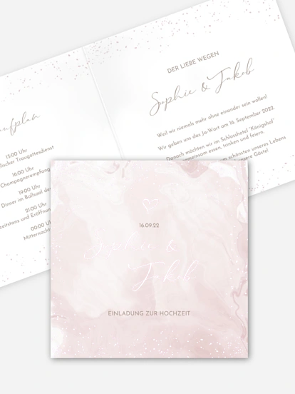 Hochzeitseinladung Rose Sky