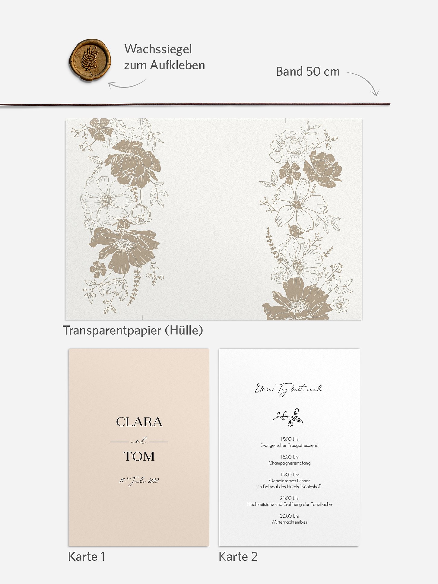 Hochzeitseinladung Elegant Flowers