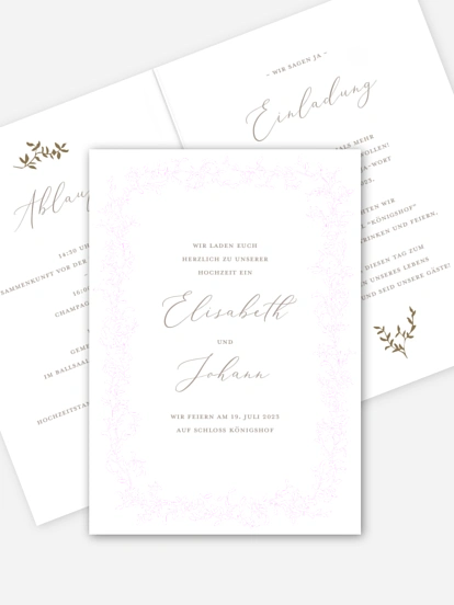 Hochzeitseinladung Blattgold