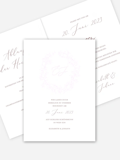 Hochzeitseinladung Royal Leaves