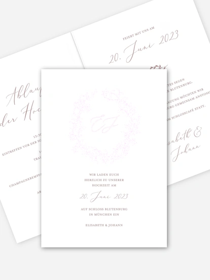 Hochzeitseinladung Royal Leaves