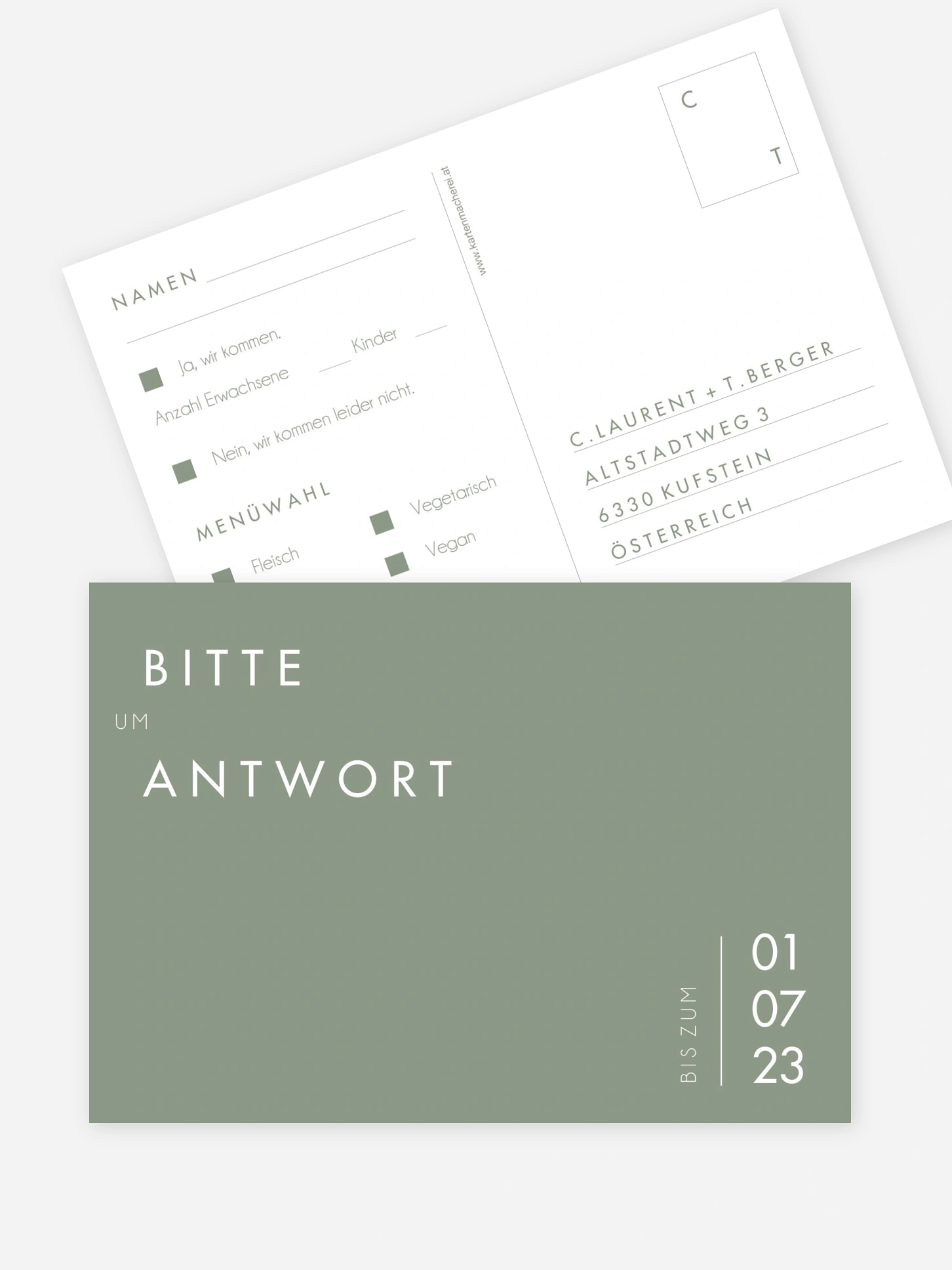 Antwortkarte Hochzeit New Purist