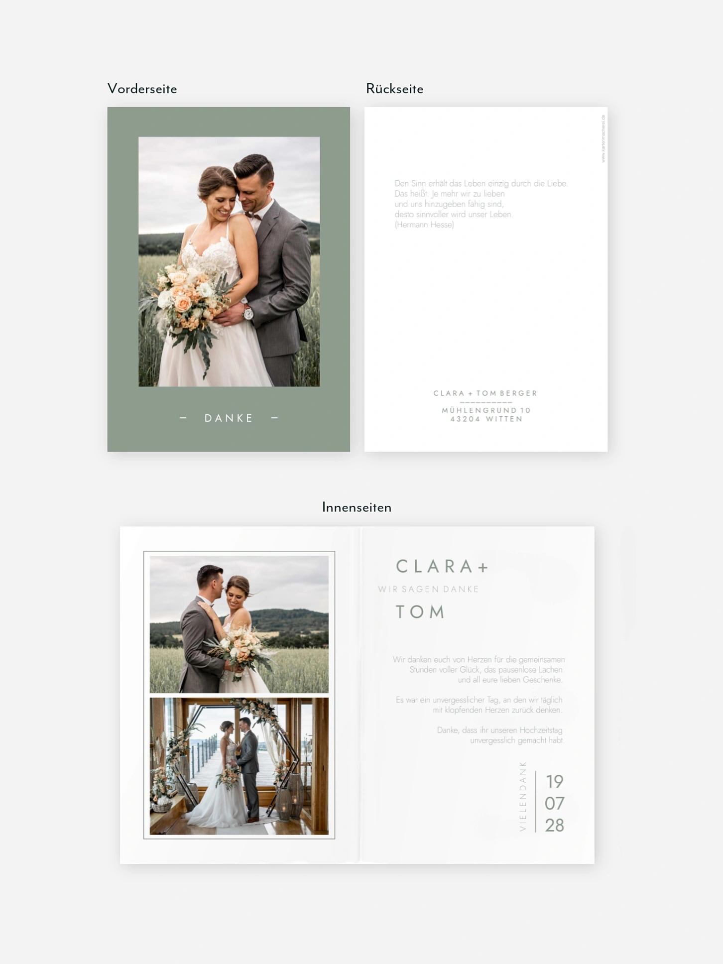 Dankeskarte Hochzeit New Purist