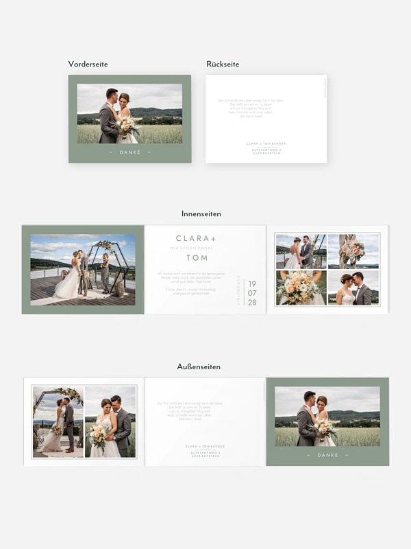 Dankeskarte Hochzeit New Purist