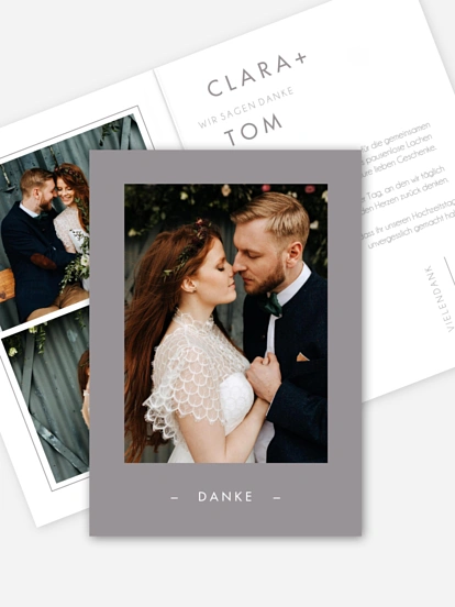 Dankeskarte Hochzeit New Purist