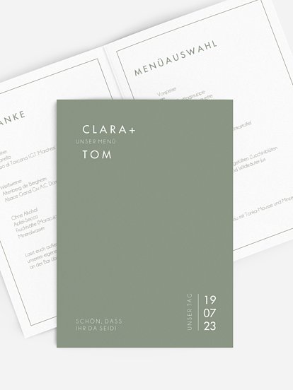 Menükarte Hochzeit New Purist