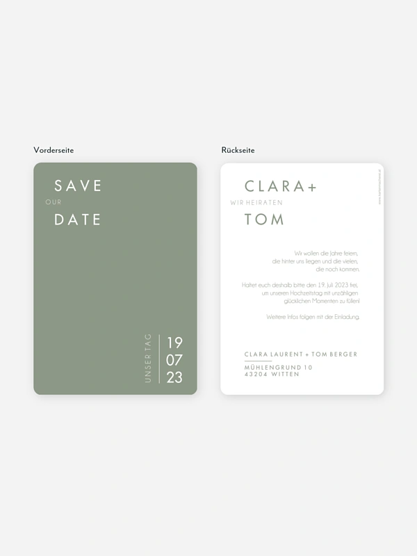 Save-the-Date Karte New Purist
