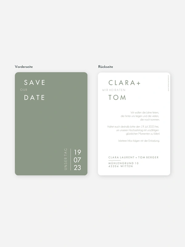 Save-the-Date Karte New Purist